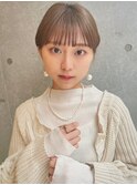 グレーベージュ/斜めバング/フレンチガーリー/ネイビー[笹塚]