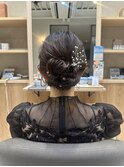 結婚式参列ヘアアレンジ　ルーズシニヨン