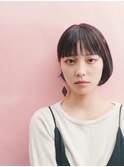 ○femme○ベーシックなボブにハイライトオンピンクグレージュ