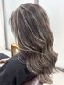白髪ぼかしハイライト＋カラー＋カット＋質感トリートメント ￥16000