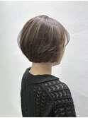 オリーブブラウン×ナチュラル丸みショート
