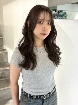 ヨーク(YOKE) 【YOKE】レイヤーロングチョコブラウンココアベージュ前髪顔周り