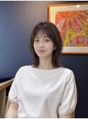 ミディアムレイヤーボブ+外ハネ