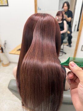 ホロ(holo-) つるりんちょ髪質改善カラー レッドブラウン