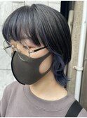 ウルフカット×インナーカラー