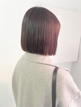 キャンバス バイ ネオリーブ 横浜西口(Canvas by neo.) ナチュラルボブ　ぱっつんボブ　くすみベージュ