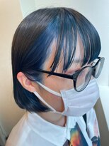 エンレイ(enRei) 暗髪うるツヤ髪フェイスフレーミング寒色系ブルーブラック耳かけ