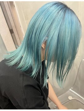 ジーナ(XENA) ケアブリーチ×ハイトーン×ターコイズブルー(渋谷)