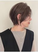 ハイライトバレイヤージュダブルカラーショートカット30代40代　