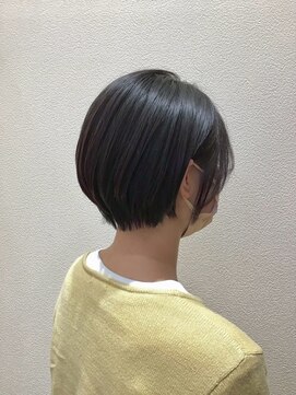 アクセ 透明感×立体感 20代30代40代大人可愛い☆耳掛け暗髪ボブ