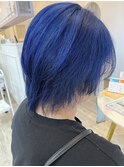 カットトリプルカラーブルーカラーショートウルフ春日井市稲口町