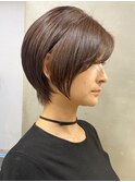 調布ショートボブレイヤーボブ切りっぱなしミニボブ前下がり前髪