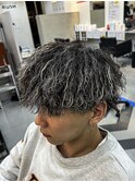 ホワイトメッシュ×ツイストスパイラルパーマ