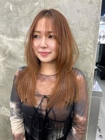 キング 心斎橋店(K!ng)&nbsp;ハイライトカラーミルクティーベージュレイヤーカットオルチャン