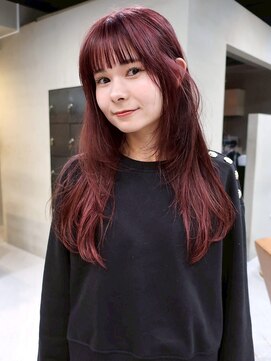 ヘアー アイス ルーチェ(HAIR ICI LUCE) 20代30代透明感◎ブリーチカラー×カシスレッド×レイヤー