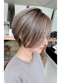 30代40代50代 大人ショートボブ 小顔 ハイライト ショート