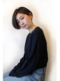 【morio池袋】黒髪かっこいいショートボブ♪