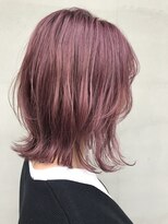 ヘアー アイス ルーチェ(HAIR ICI LUCE) ピンクカラー 外ハネボブ ボブスタイル 担当 山中
