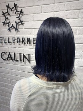 ヘア スパ ビューティー エールフォルム(HAIR SPA BEAUTY YELLFORME) ブリーチonネイビーカラー