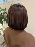 11月グレージュカラー/ボブルフ/ココアベージュ/コンマヘア