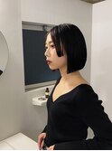 ぱつっとボブ/インナーカラー/黒髪ボブ/ボブウルフ［南青山］