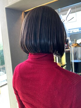 ロンド 表参道店(Lond) Lond表参道【伊杏】透明感冬ショコラブラウン ストレートボブ