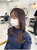 パープルアッシュ × 韓国っぽくびれヘア