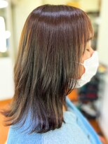 アークスヘアー&nbsp;オレンジべージュ大人可愛い髪質改善カラー肩ラインエアリーボブ