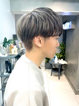 ヴェイン 渋谷(vain) ダブルカラーミルクティベージュメンズマッシュ