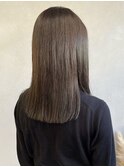 透明感カラーブリーチなしミルクティーベージュ*ストレートヘア