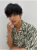 ツイストスパイラルメンズマッシュツイストパーマツーブロック