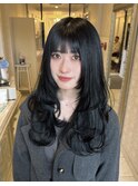 ロングレイヤーカット黒髪ウルフカット10代20代30代