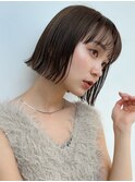 【北澤華】オリーブベージュウェットヘアボブ/縮毛矯正
