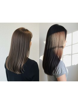 まるで地毛の様なストレートに♪真っ直ぐ過ぎない自然な仕上がりに、思わず触りたくなる髪へと導きます☆