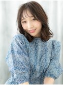 抜け感ゆる巻ことりベージュ立体感ロブq古河20代30代