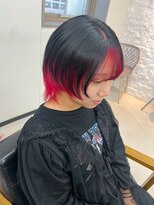 アリープパロット(ALEAP parrot)&nbsp;レイヤーカット/デザインカラー/ハイトーンレッドインナーカラー