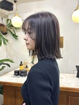 シエン 恵比寿(CIEN)&nbsp;顔まわりカット/レイヤー/外はねボブ/チェリーブラウン/恵比寿