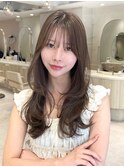 レイヤーカット/顔周りカット/縮毛矯正/コスメストレート/韓国