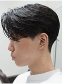 メンズセンターパートウルフセンターパートニュアンスパーマ襟足