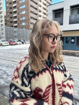 ブリーチカラー2トーンデザインカラー札幌大通駅バスセンター駅