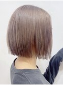 大人かわいい☆ミニボブ美髪ホワイトグレージュ