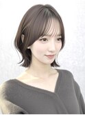レイヤーボブチョコレートブラウン20代ヘア