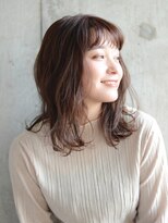 メイクス 表参道(MAKE'S omotesando)&nbsp;大人かわいい ふわミディ【ベージュカラー フリンジヘア】