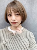 ブリーチなしハイトーン×丸みショートボブ/韓国風ボブ[仙台]
