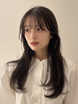 ノク 渋谷(nok) ふんわりレイヤーカット_前髪アンブレラカラーこなれミディ