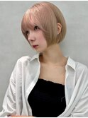 グレーベージュ/斜めバング/フレンチガーリー/ネイビー[笹塚]