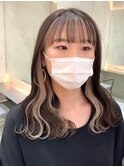 フェイスフレーミングホワイトベージュロング！