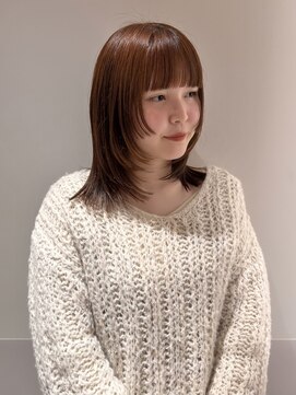 マイル 渋谷(mile) オレンジベージュカラー×顔周りデザインレイヤー