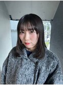 フルバングレッドブラウン似合わせカットカルマパーマ