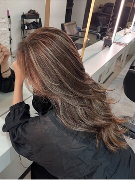 ブレンド 渋谷(BLend) ホワイトグレージュミニウルフデジタルパーマチェリーブラウン